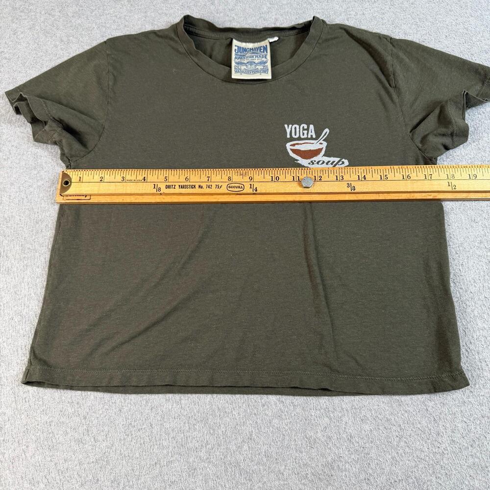 Jungmaven Shirt Women Small Green Yoga Soup Graphic Tee Hemp Organic Cotton Boxy - Picture 6 of 7